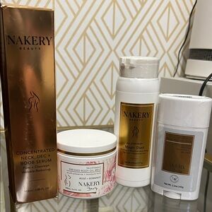 Nakery Beauty Rose Romance Body Oil, Serum, Deodorant, and Dust